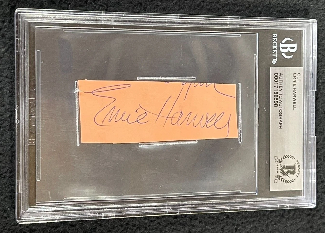 Ernie Harwell Signed Cut Autograph Detroit Tigers #2 Beckett Certified