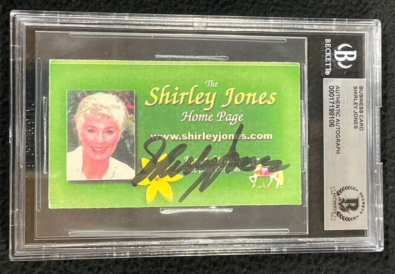 Shirley Jones Signed Business Card Elmer Gantry Beckett Certified