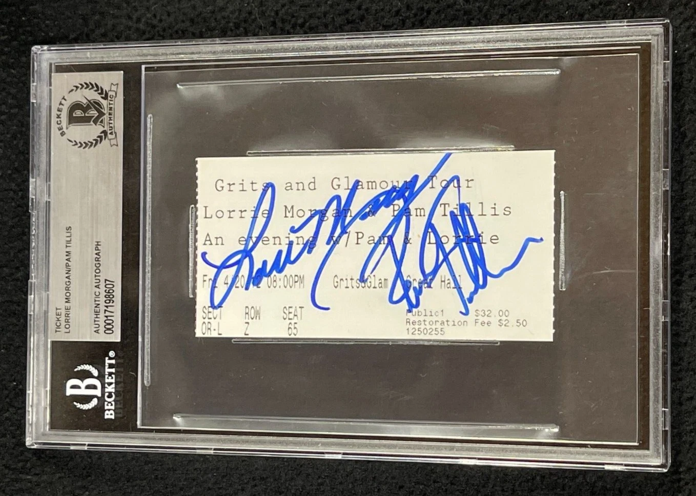 Lorrie Morgan & Pam Tillis Signed Concert Ticket Stub Beckett Authenticated