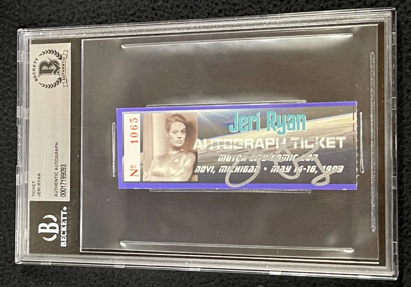 Jeri Ryan Signed Signing Ticket Star Trek Voyager 7 Of 9 #2 Beckett Certified