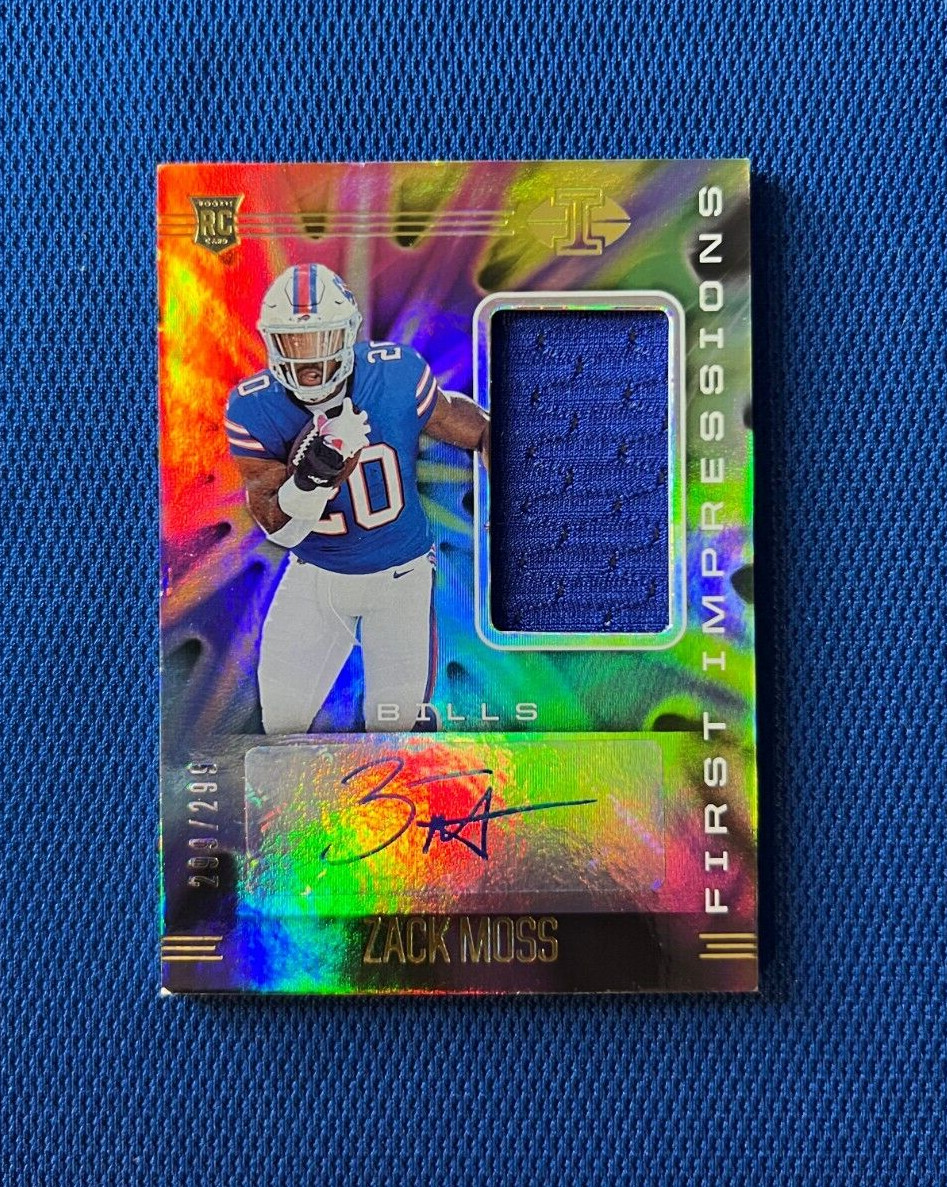 2020 PANINI ILLUSIONS ZACK MOSS ROOKIE AUTO JERSEY /299 FIRST IMPRESSIONS #126