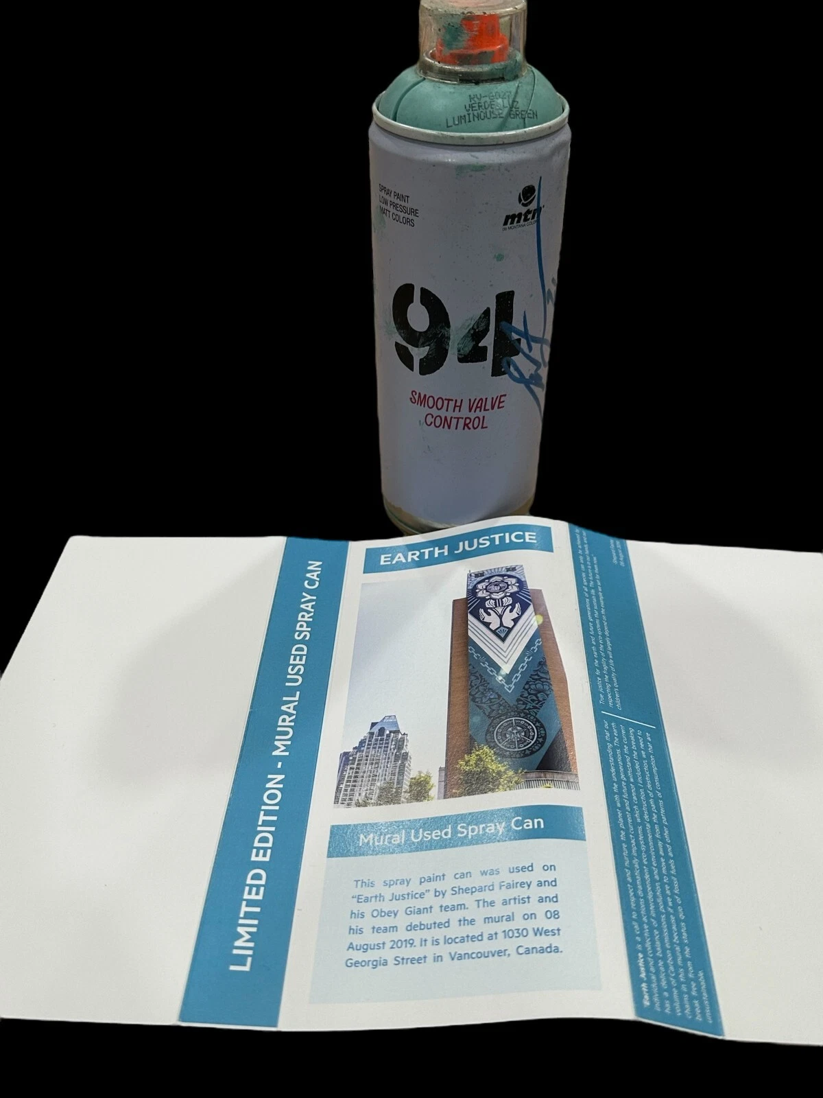 Shepard Fairey OBEY Artist Activist Signed Autograph Mural Used Spray Can