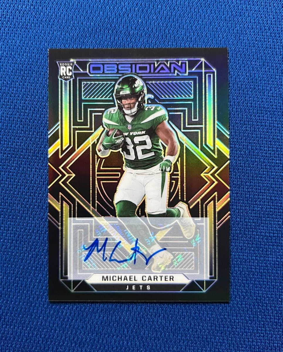 2021 OBSIDIAN MICHAEL CARTER NEW YORK JETS RC ROOKIE ELECTRIC ETCH AUTO /25 #118