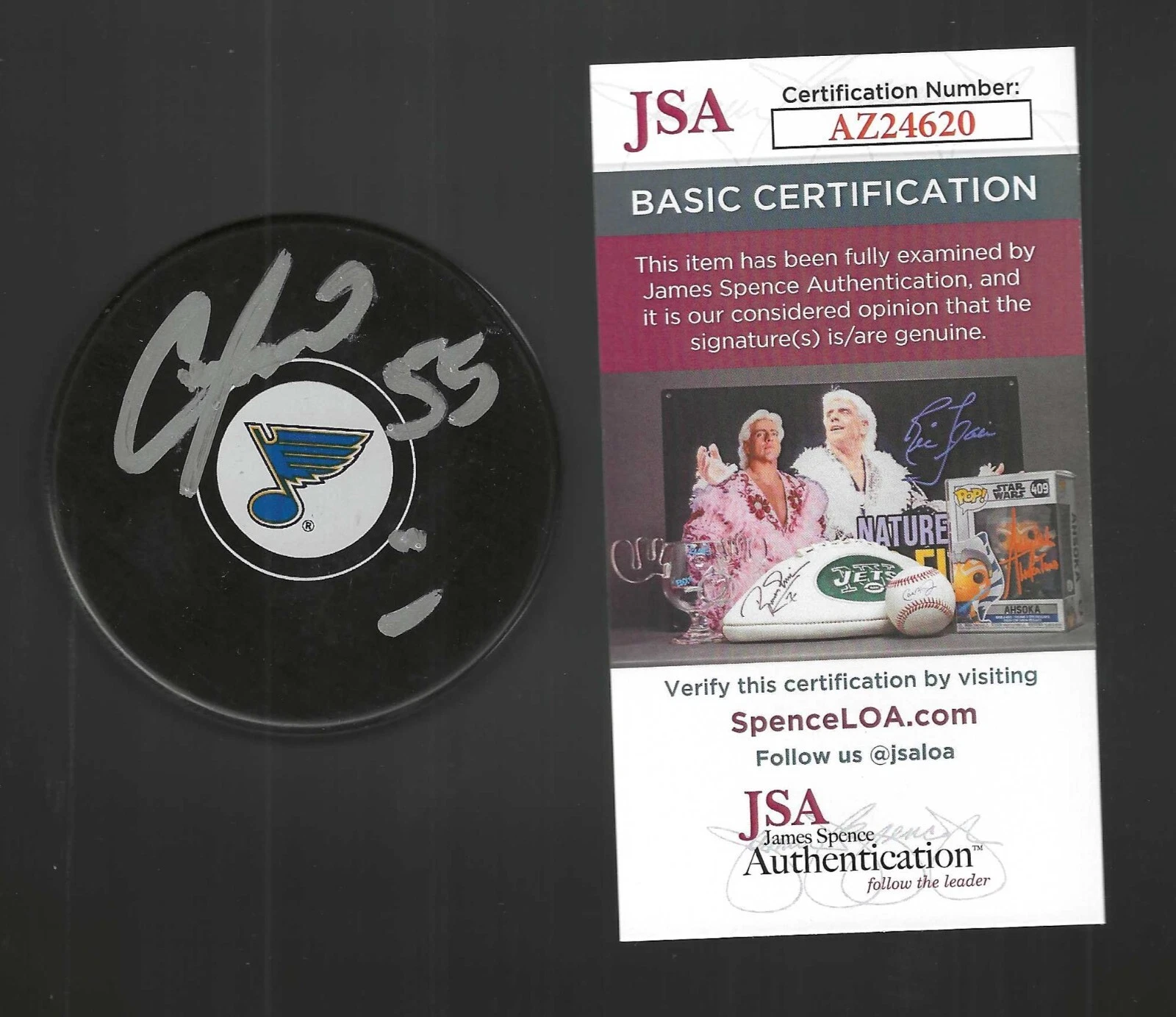 Cam Janssen Signed St Louis Blues Puck JSA COA