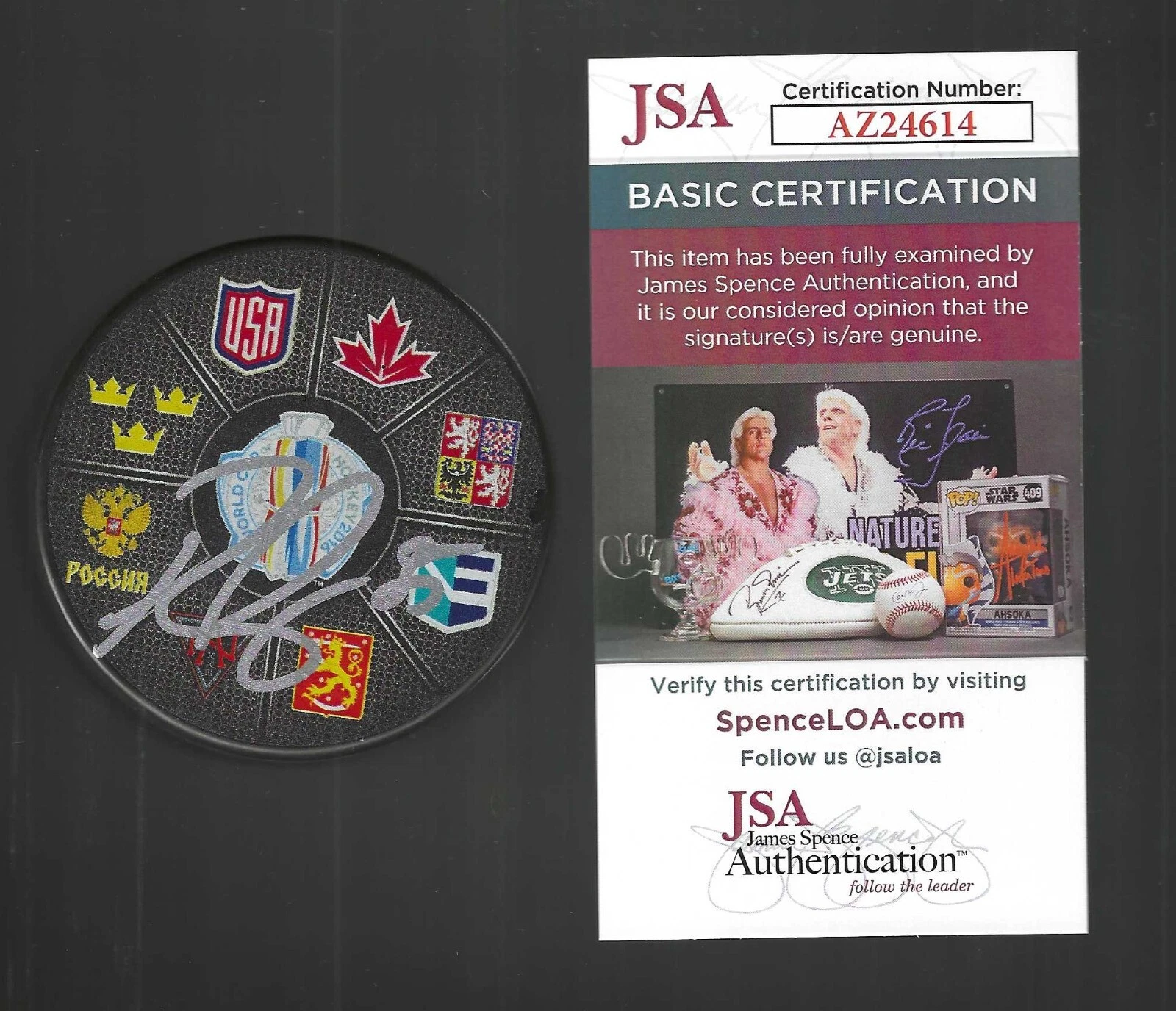 Pekka Rinne Signed Nashville Predators World Cup Puck JSA COA