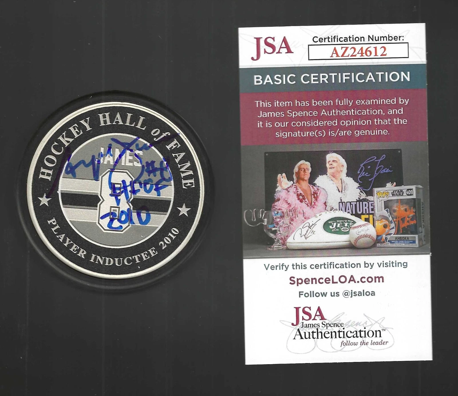 Angela James Signed Hockey Hall Of Fame 2010 Induction Puck Canada JSA COA