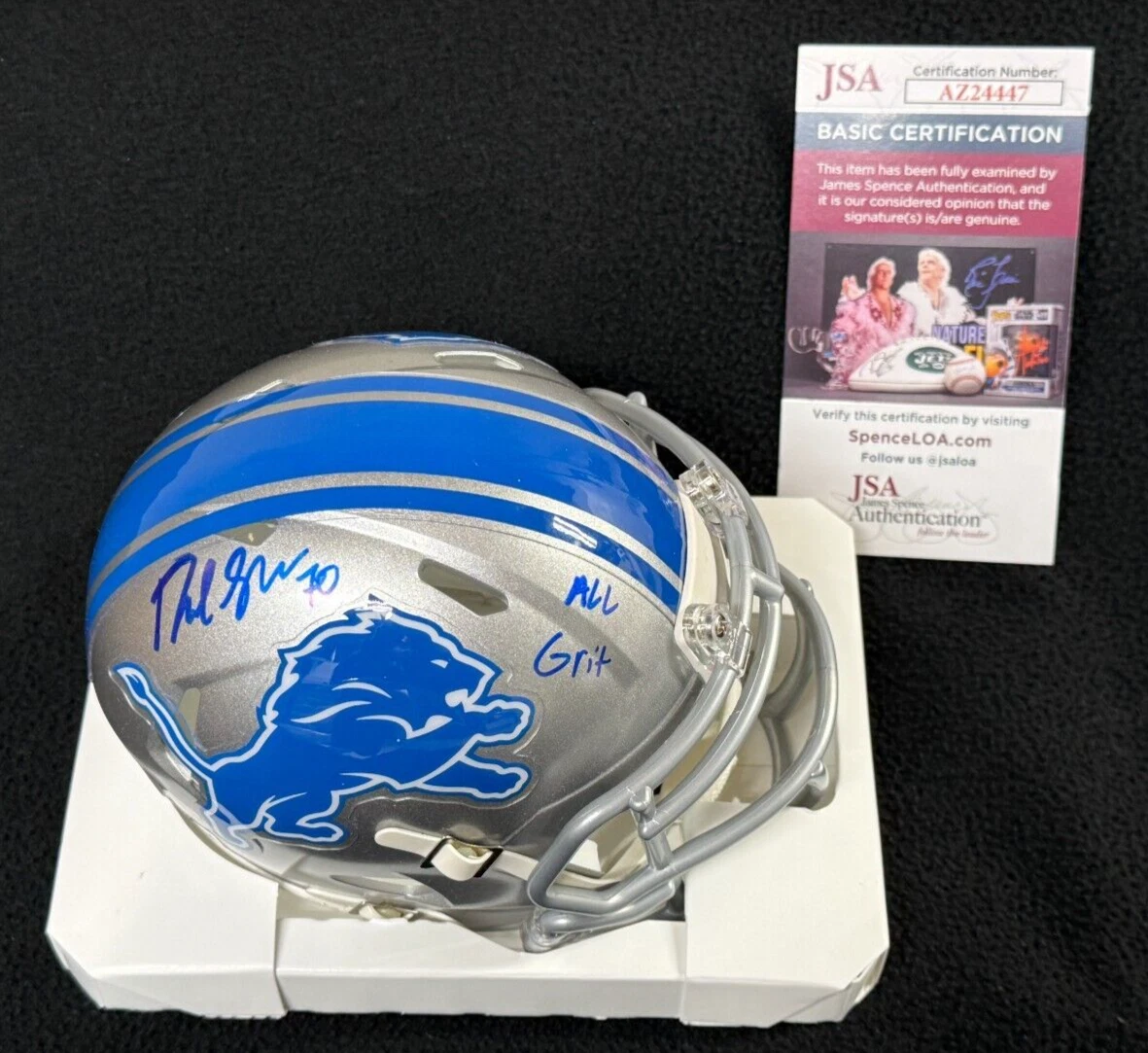 Dan Skipper Signed & Inscribed All Grit Detroit Lions Mini Helmet JSA COA