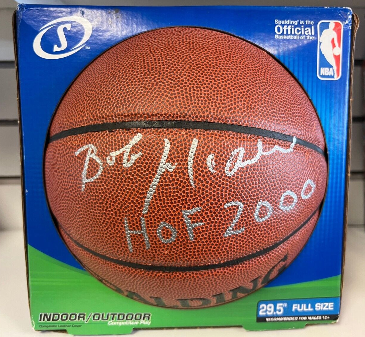 BOB MCADOO HOF 2000 LAKERS CELTICS SIGNED AUTOGRAPHED SPALDING BASKETBALL W/COA