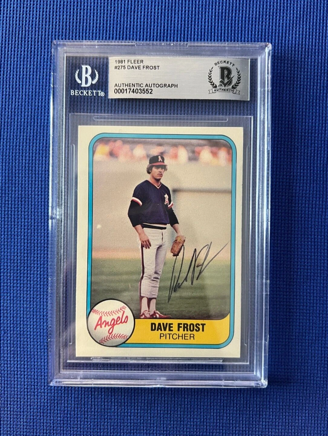 1981 FLEER DAVE FROST ANGELS SIGNED AUTOGRAPHED #275 BECKETT