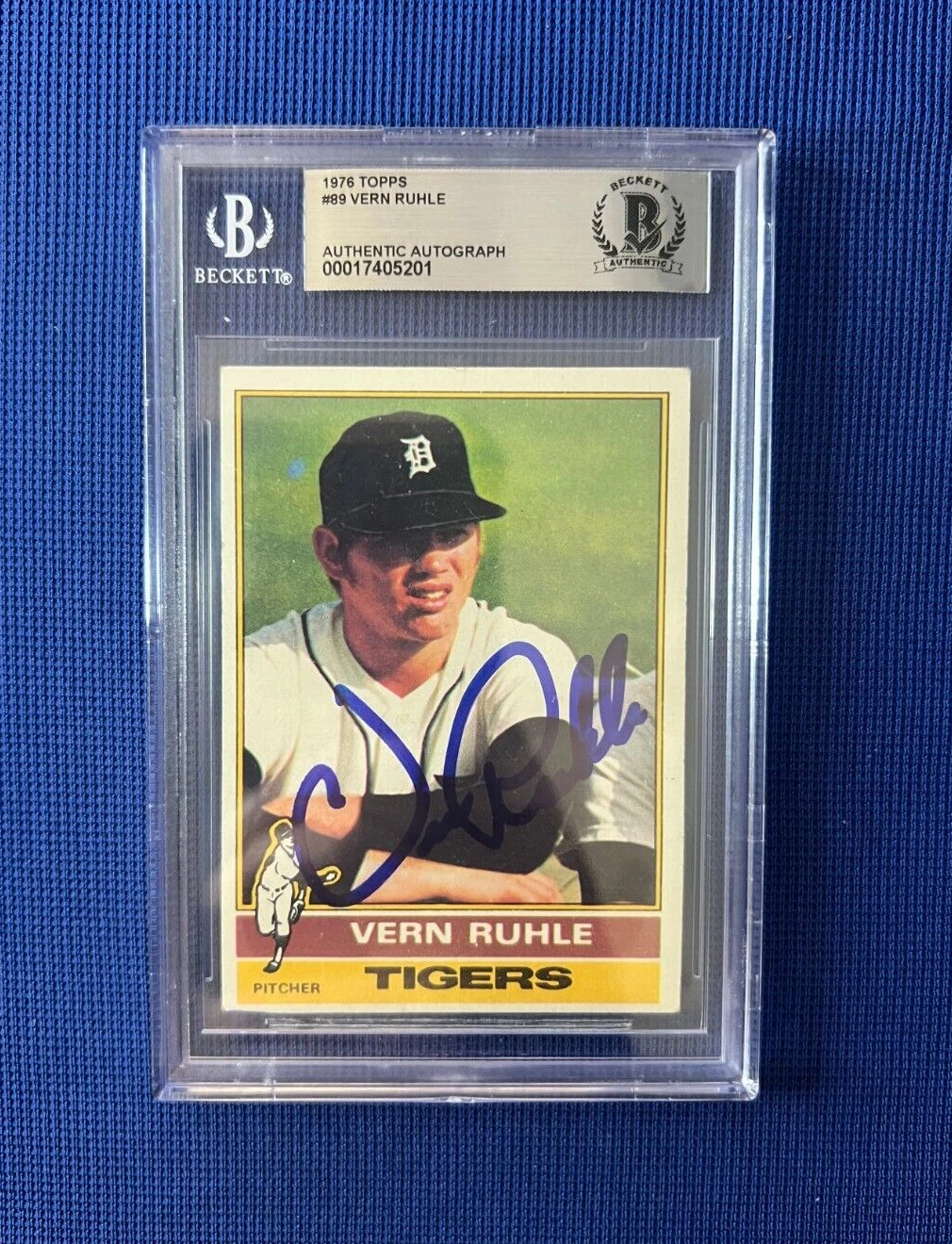 1976 TOPPS VERN RUHLE DETROIT TIGERS SIGNED AUTOGRAPHED CARD #89 BECKETT