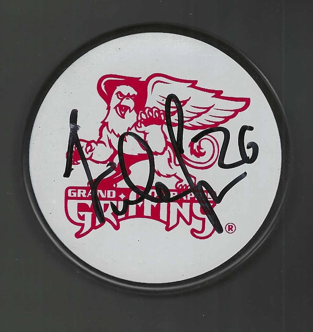 Jiri Hudler Signed Grand Rapids Griffins White Puck
