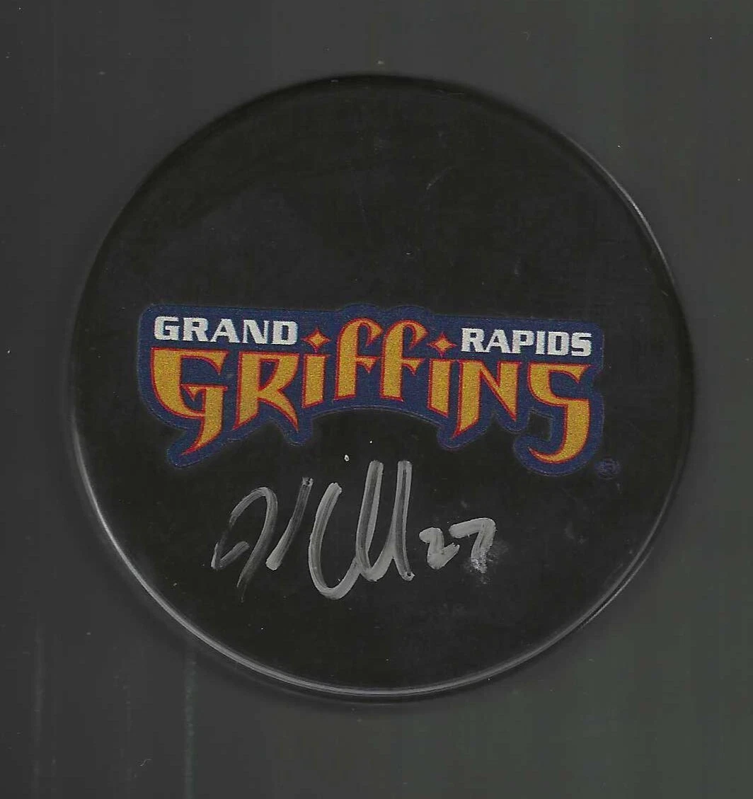 Jake Chelios Signed Grand Rapids Griffins Souvenir Puck