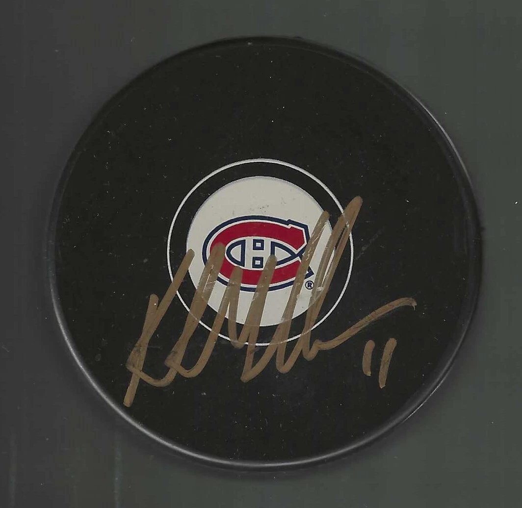 Kirk Muller Signed Montreal Canadiens Puck Signed In Gold