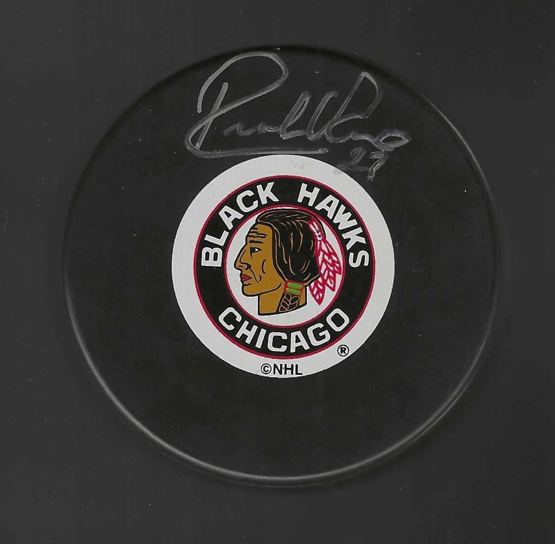 Rick Vaive Signed Chicago Blackhawks Puck