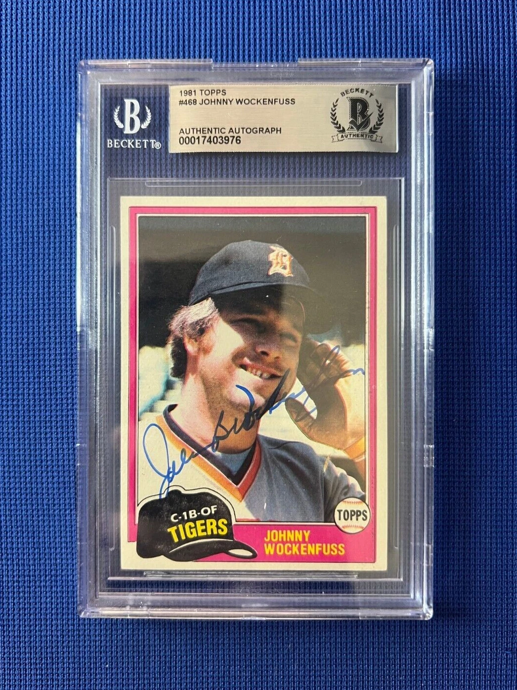 1981 TOPPS JOHNNY WOCKENFUSS DETROIT TIGERS SIGNED AUTOGRAPHED CARD #468 BECKETT
