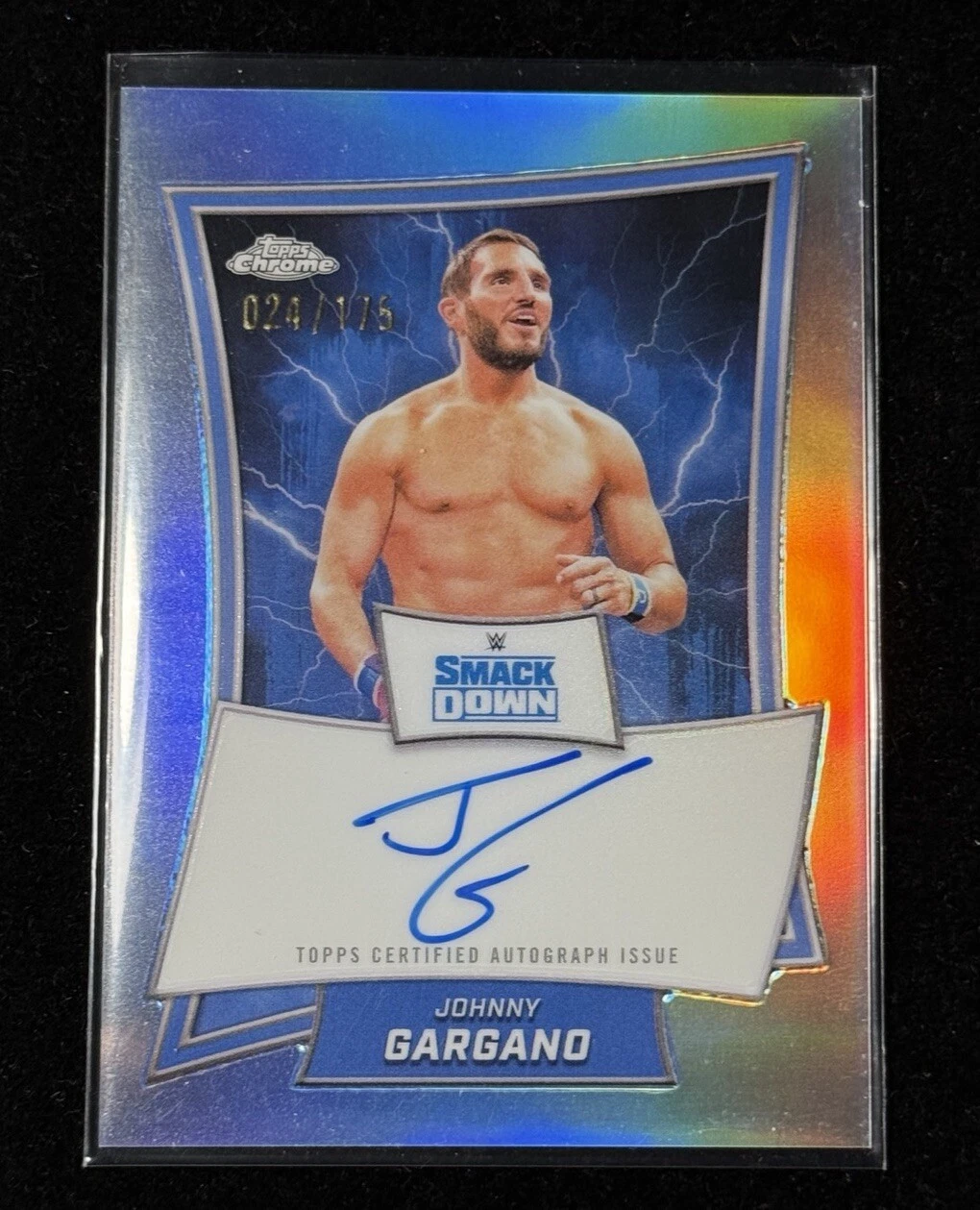Johnny Gargano 2025 Topps Chrome WWE Refractor Auto 024/175 #BBA-JOH