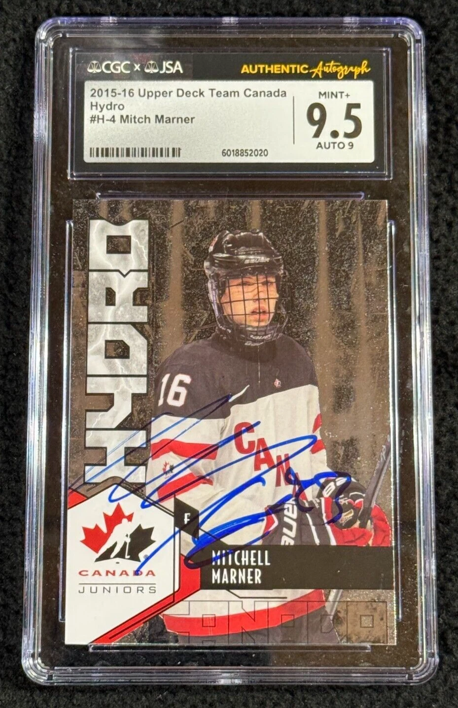 Mitch Marner Signed 2015/16 Upper Deck Team Canada Hydro Card #H4 JSA CGC