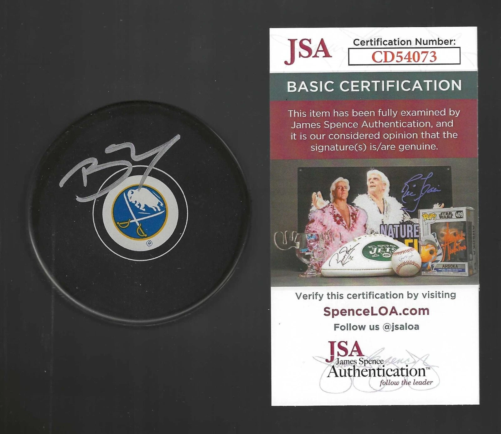 Beck Malenstyn Signed Buffalo Sabres Puck JSA COA