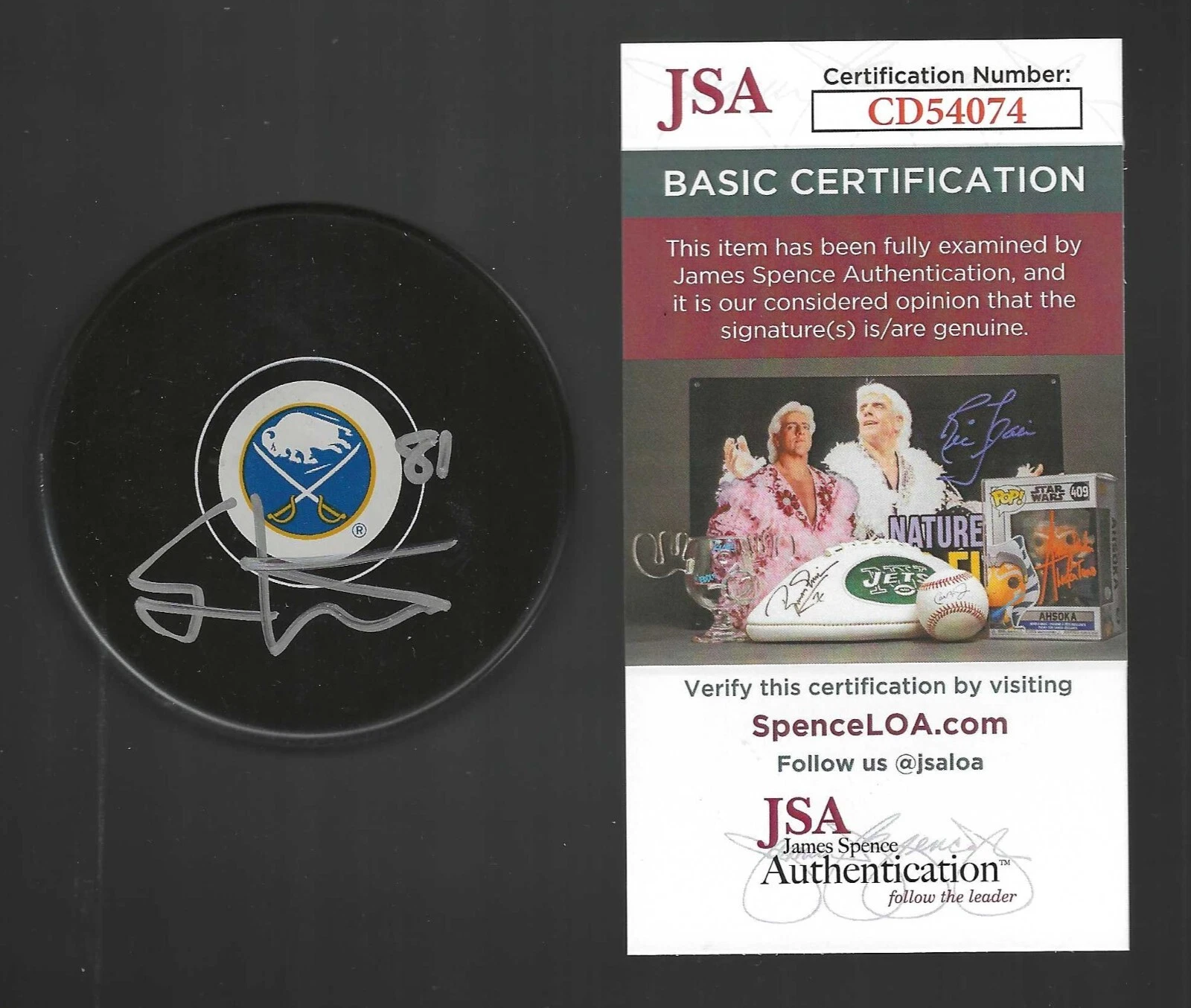 Sam Lafferty Signed Buffalo Sabres Puck JSA COA