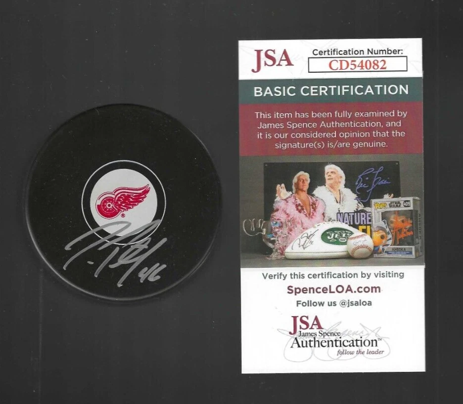 Jeff Petry Signed Detroit Red Wings Puck JSA COA