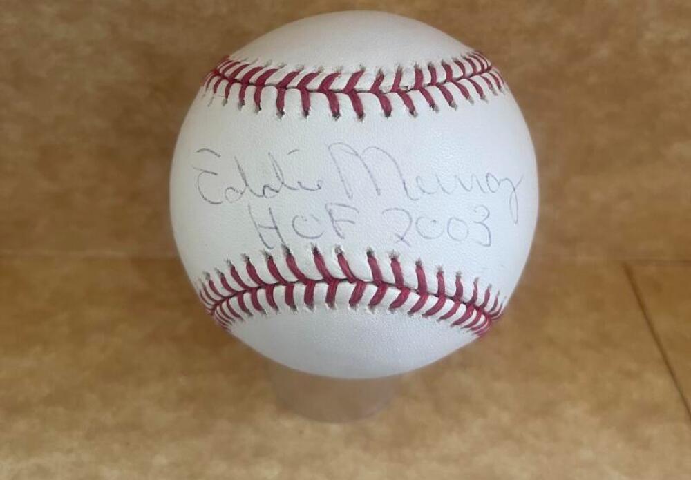EDDIE MURRAY HOF 2003 ORIOLES SIGNED AUTOGRAPHED M.L. BASEBALL STEINER AUTH