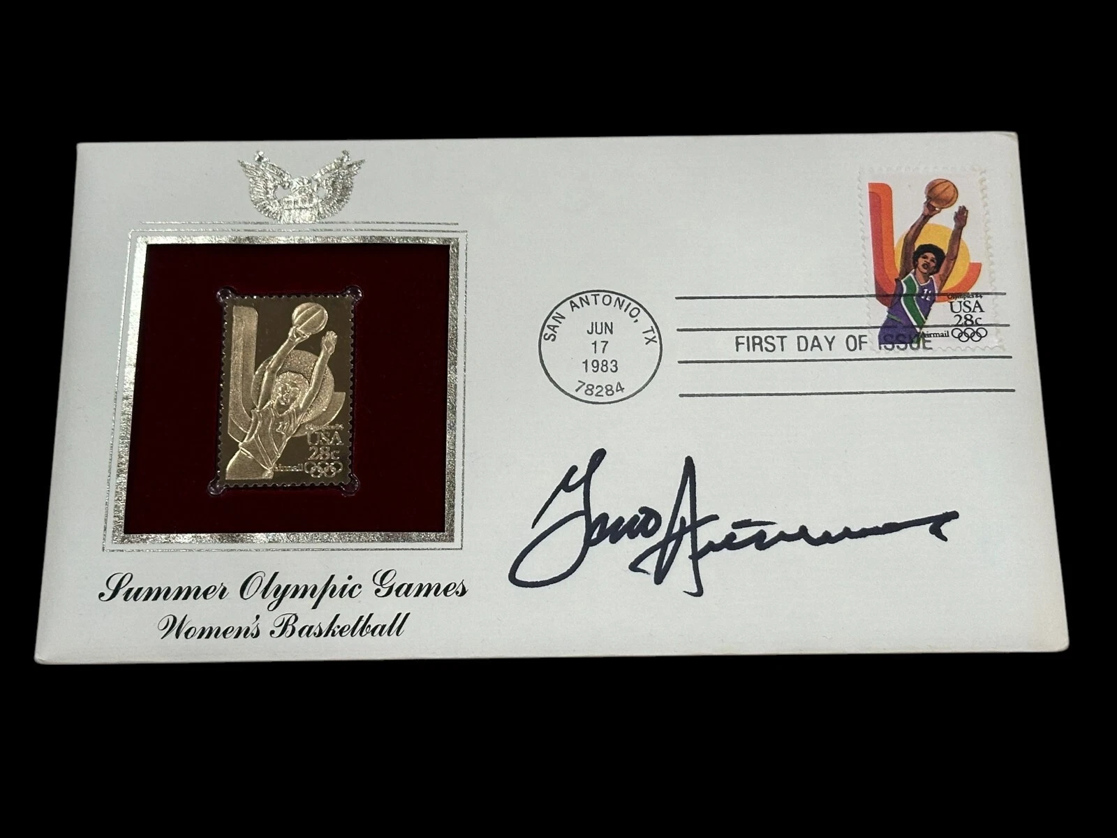 Geno Auriemma UConn Huskies Basketball Olympic Gold HOF Signed Autograph FDC