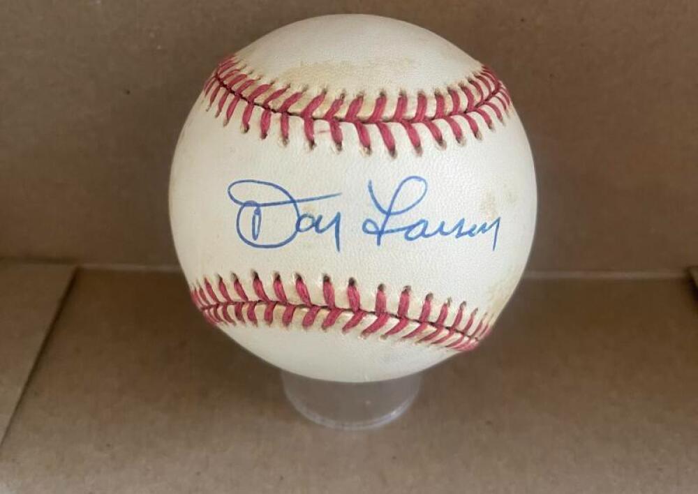 DON LARSEN NY YANKEES SIGNED AUTO VINTAGE A.L. BASEBALL BECKETT AUTH