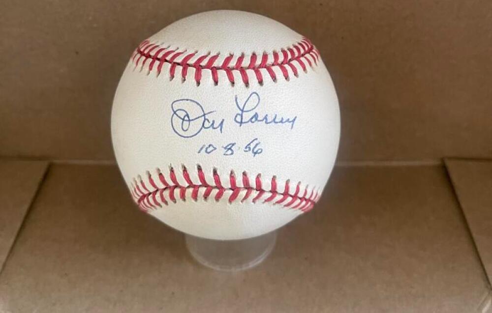DON LARSEN NY YANKEES SIGNED AUTO VINTAGE A.L. BASEBALL BECKETT AUTH
