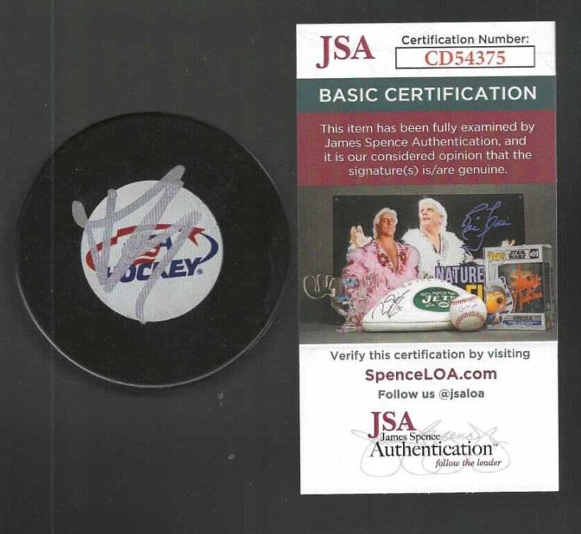 Brady Tkachuk Signed Ottawa Senators USA Hockey Puck JSA COA