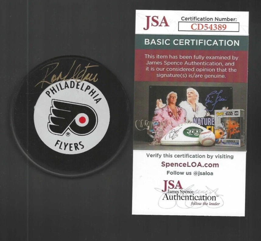 Ron Hextall Signed Philadelphia Flyers Official Game Puck JSA COA
