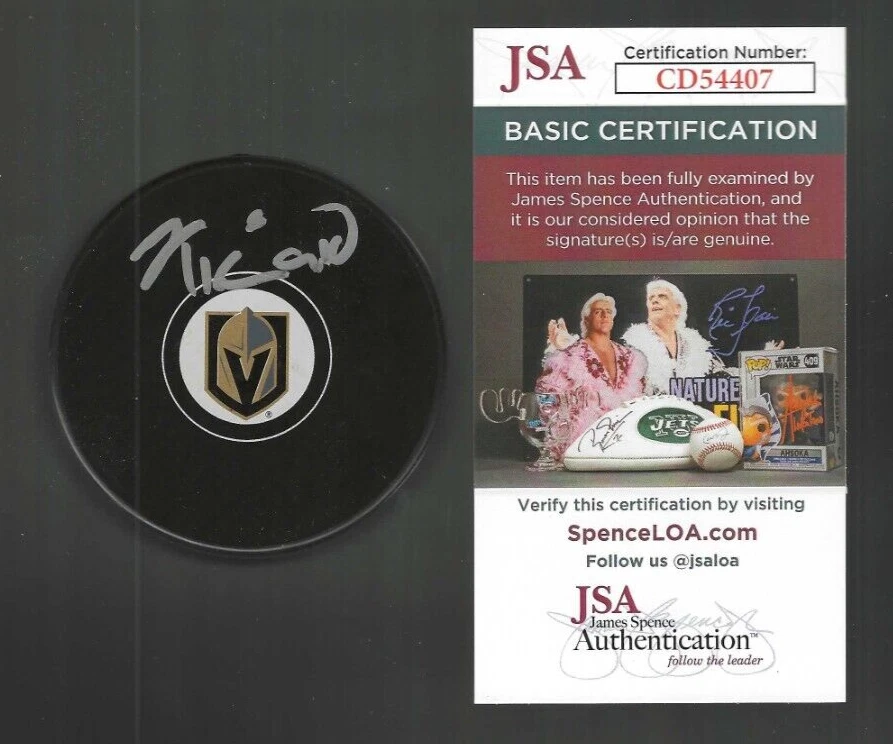 Kaedan Korczak Signed Vegas Golden Knights Puck JSA COA