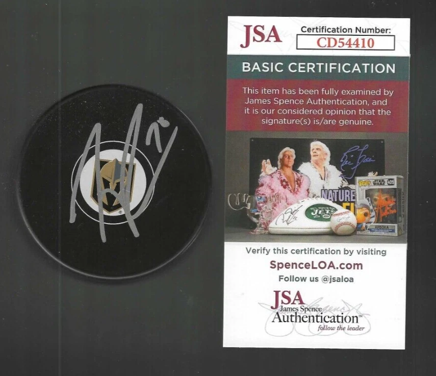 Tanner Pearson Signed Vegas Golden Knights Puck JSA COA