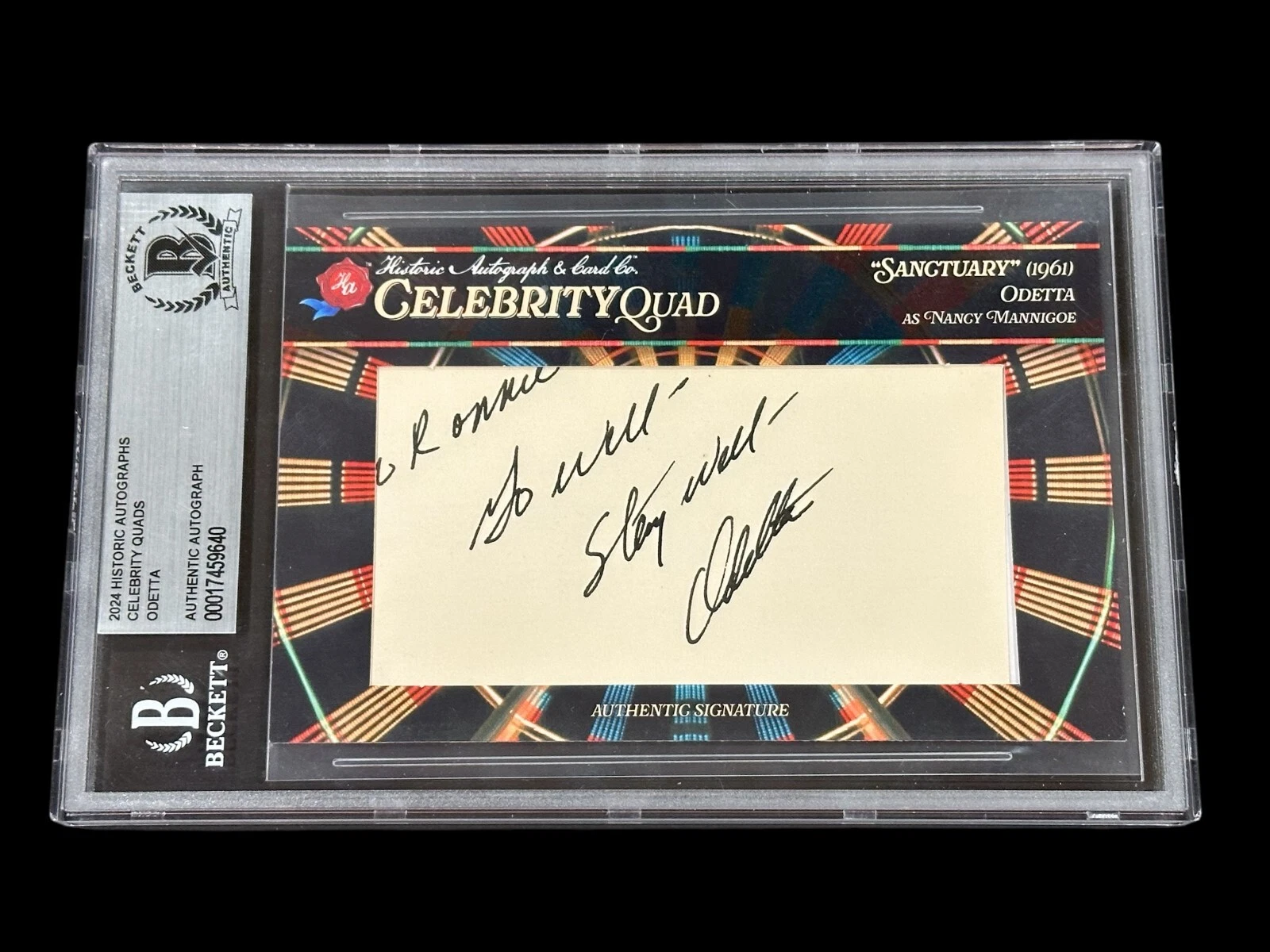 Odetta Civil Rights Jazz Singer Take This Hammer Signed Autograph BAS Beckett