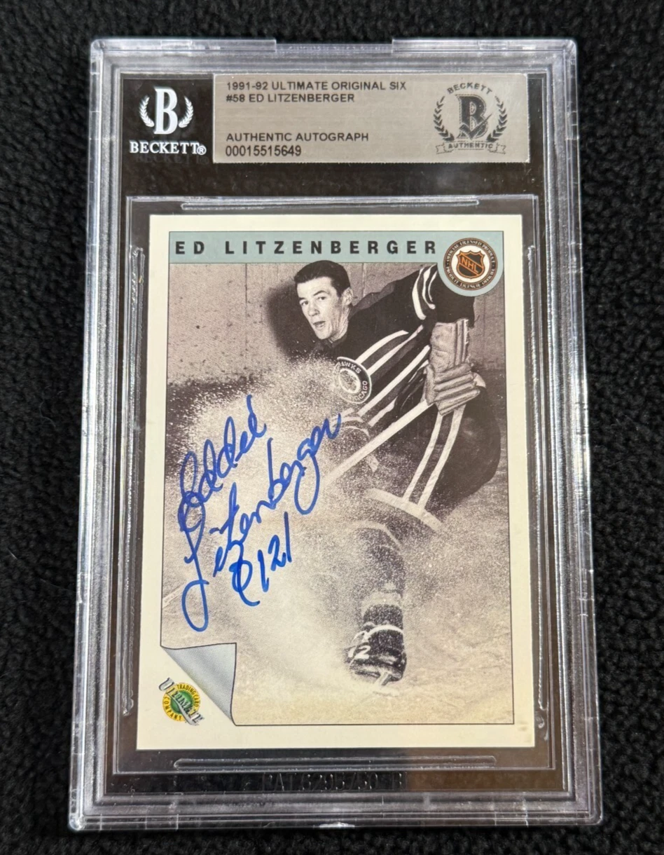 Ed Litzenberger Signed 1991/92 Ultimate Original 6 Card #58 Beckett Certified