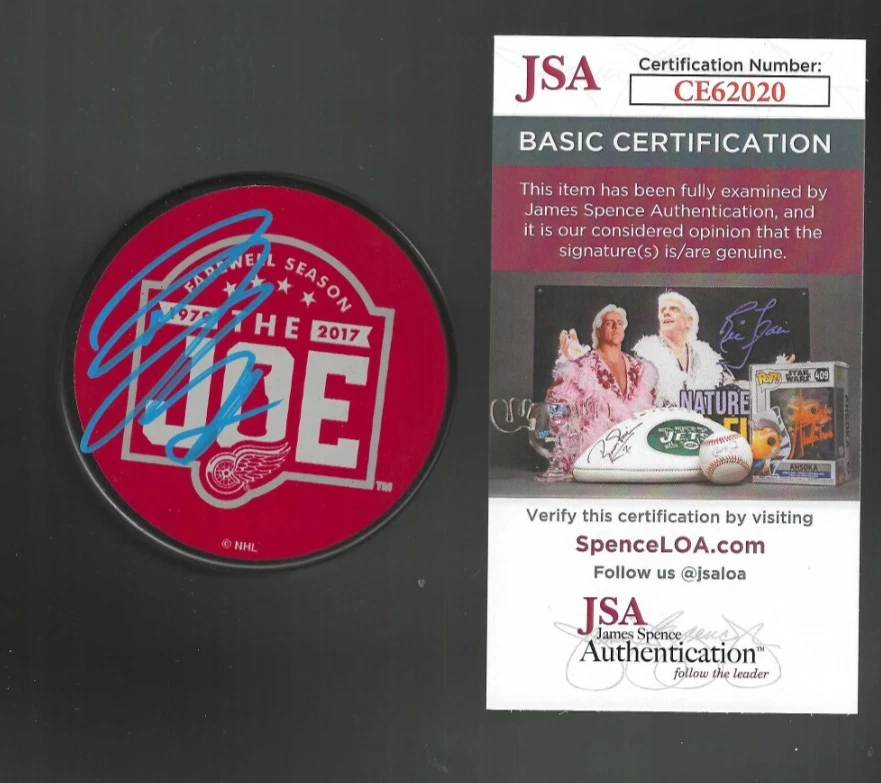 Dylan Larkin Signed Detroit Red Wings Joe Louis Arena JLA Souvenir Puck JSA COA