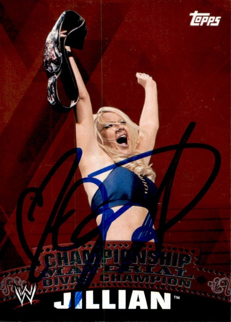 Jillian Hall Signed 2010 Topps Championship Material WWE Card #C40