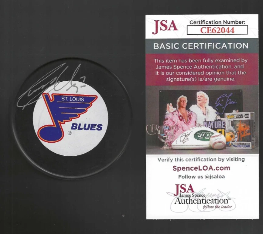 Garry Unger Signed St Louis Blues Trench Puck JSA COA