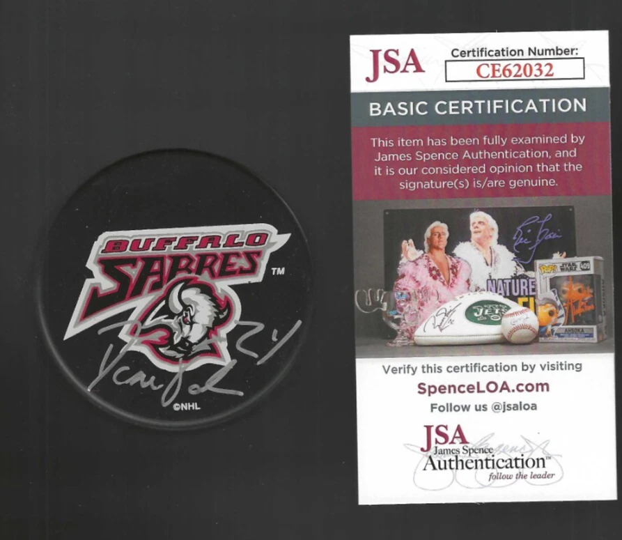 Dane Jackson Signed Buffalo Sabres Goat Head Ravens Athletic Puck JSA COA