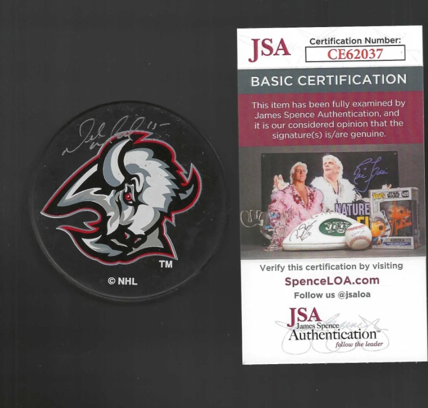 Dixon Ward Signed Buffalo Sabres Goat Head Ravens Athletic Puck JSA COA