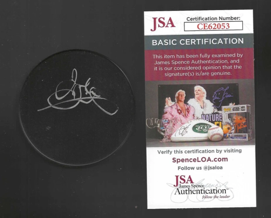 John Davidson Signed Blank Puck New York Rangers Blues JSA COA