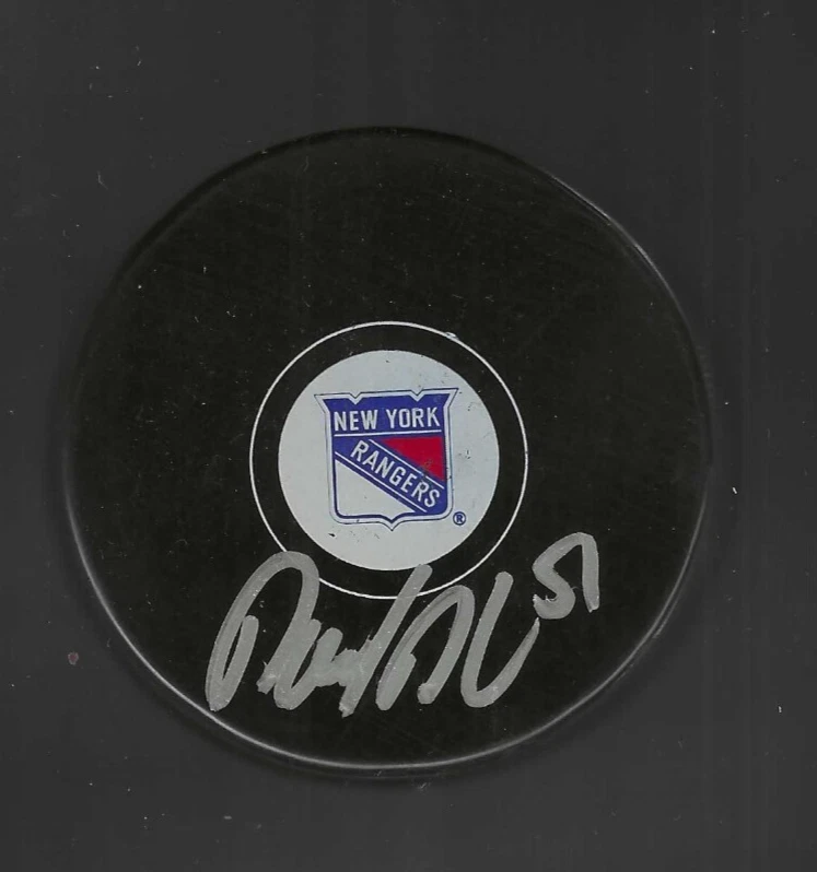David Desharnais Signed New York Rangers Puck