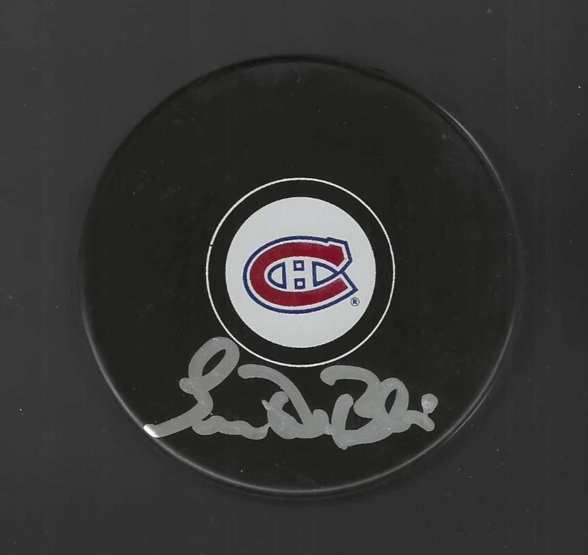 Lucien DeBlois Signed Montreal Canadiens Puck