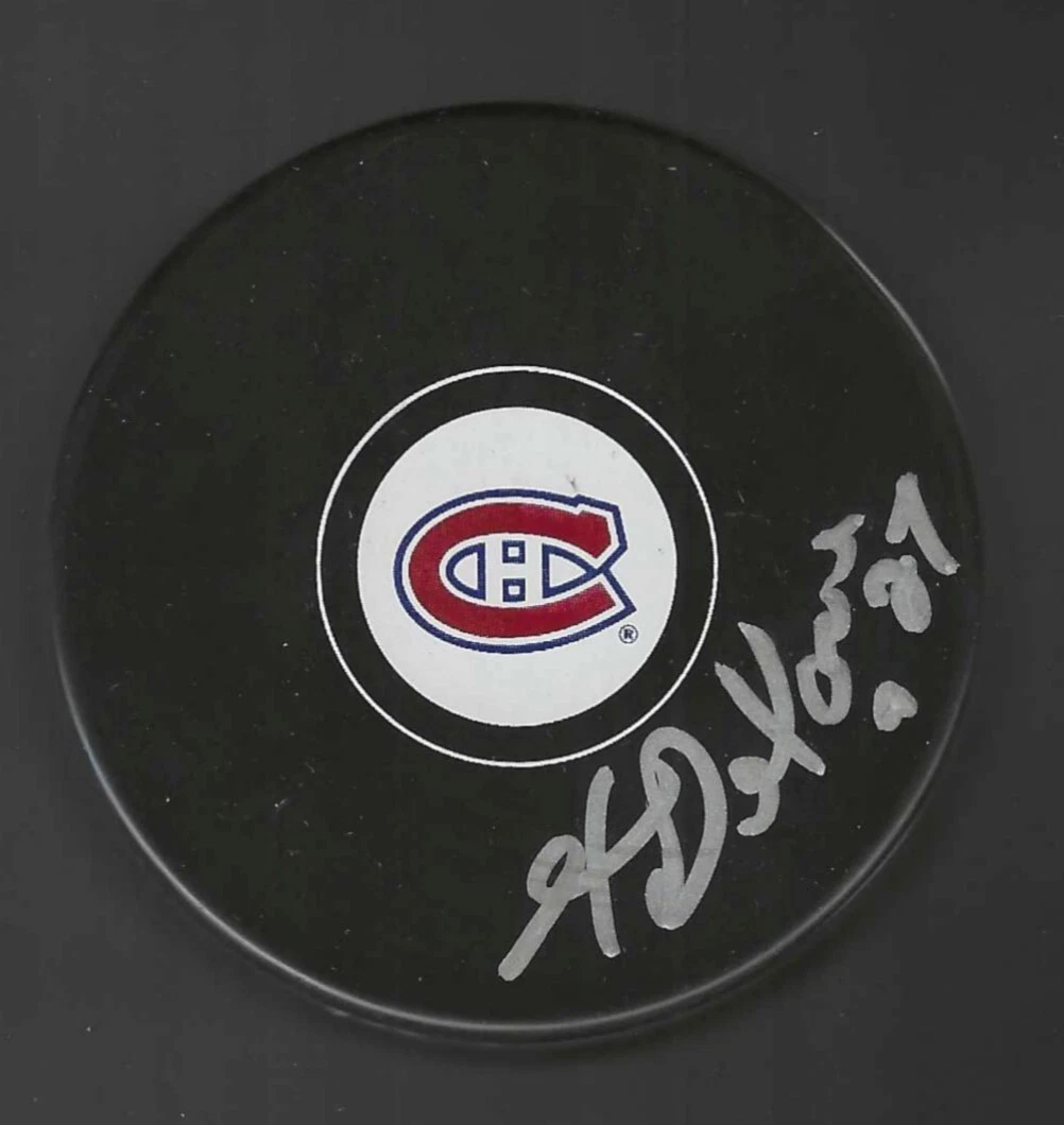 Gilbert Delorme Signed Montreal Canadiens Puck