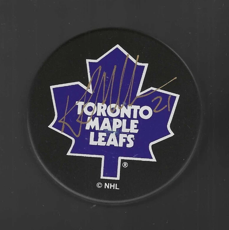 Kirk Muller Signed Toronto Maple Leafs Ravens Athletic Puck