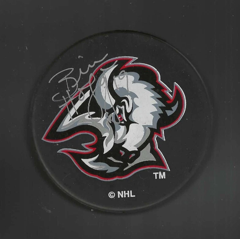 Brian Holzinger Signed Buffalo Sabres Goat Head Ravens Athletic Puck