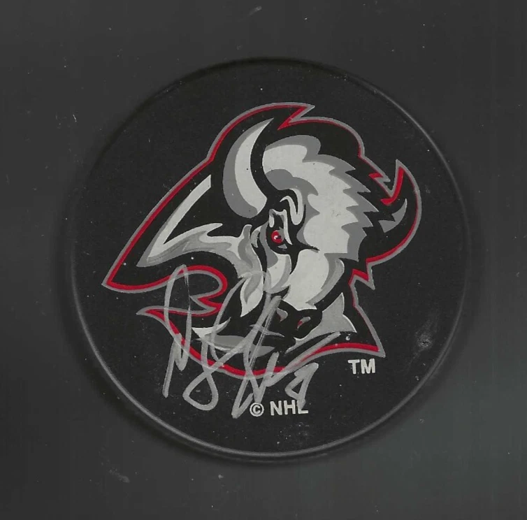 Darryl Shannon Signed Buffalo Sabres Goat Head Ravens Athletic Puck