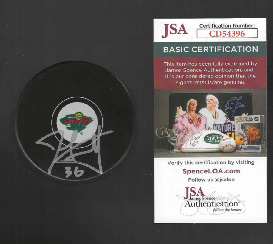 John Scott Signed Minnesota Wild Puck JSA COA