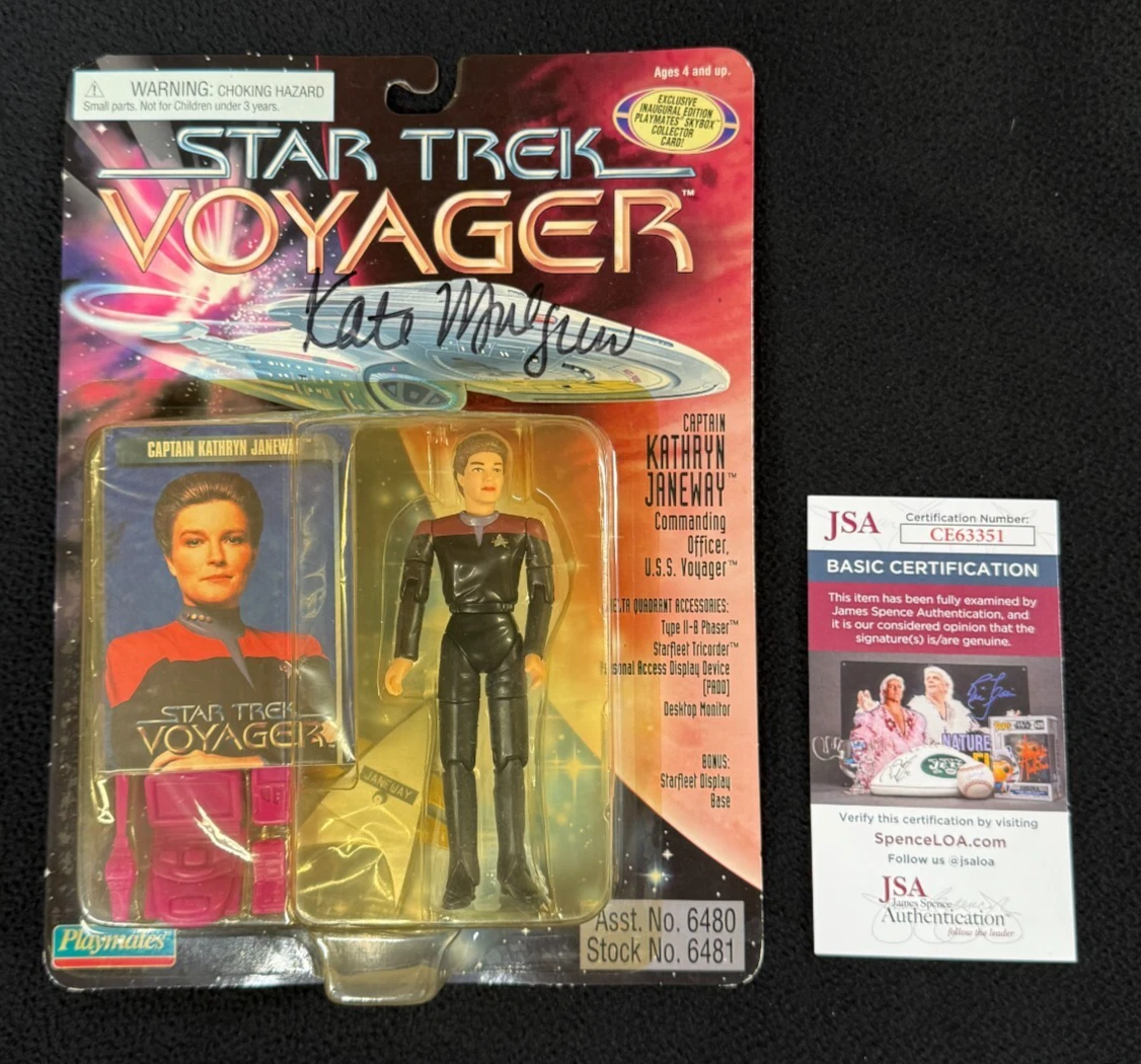 Kate Mulgrew Signed Star Trek Voyager Captain Kathryn Janeway Figure JSA COA