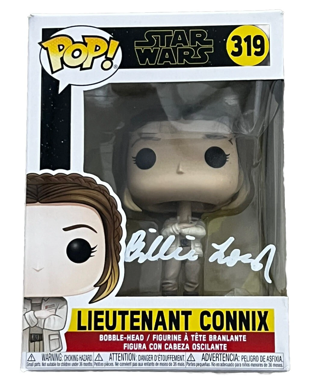 BILLIE LOURD signed (STAR WARS) Lieutenant Connix Funko Pop #319 PSA/DNA AO73828