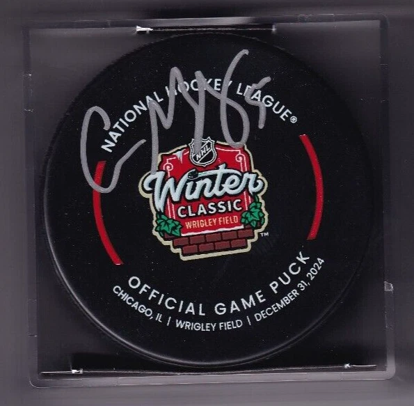 CONNOR MURPHY signed (CHICAGO BLACKHAWKS) 2024 WINTER CLASSIC official game puck
